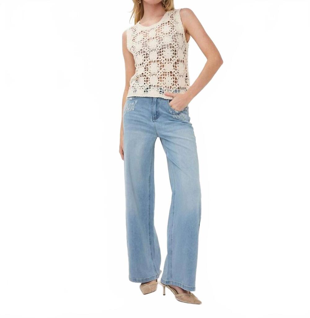 NEW ESQUALO singlet fancy tape yarn tank in natural